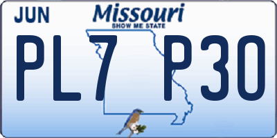 MO license plate PL7P3O