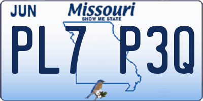 MO license plate PL7P3Q