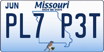 MO license plate PL7P3T