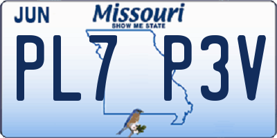 MO license plate PL7P3V