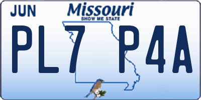 MO license plate PL7P4A