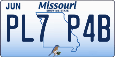 MO license plate PL7P4B