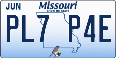 MO license plate PL7P4E