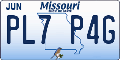 MO license plate PL7P4G