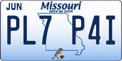 MO license plate PL7P4I