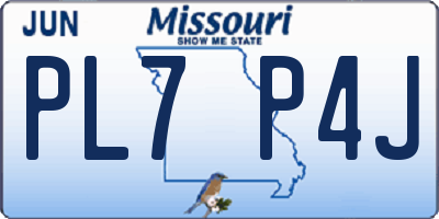 MO license plate PL7P4J