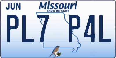MO license plate PL7P4L