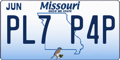 MO license plate PL7P4P