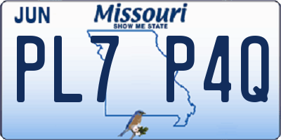 MO license plate PL7P4Q