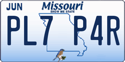 MO license plate PL7P4R