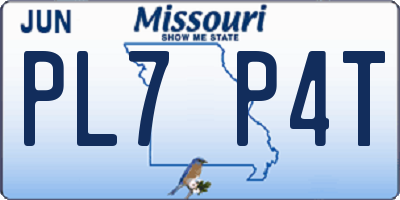 MO license plate PL7P4T
