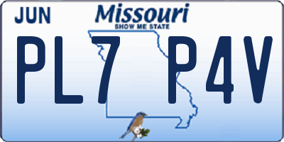 MO license plate PL7P4V