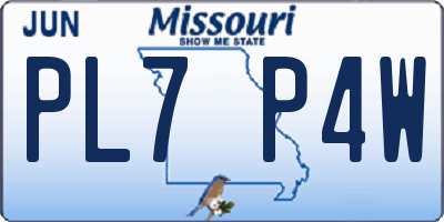 MO license plate PL7P4W