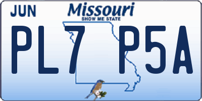 MO license plate PL7P5A