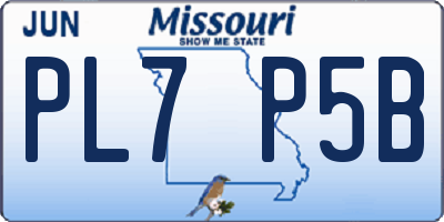 MO license plate PL7P5B