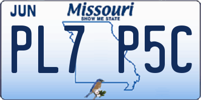 MO license plate PL7P5C
