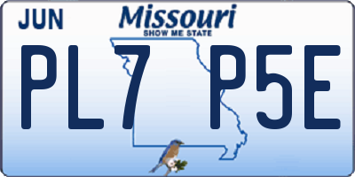 MO license plate PL7P5E