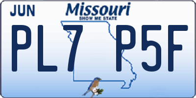 MO license plate PL7P5F