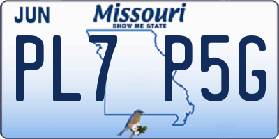 MO license plate PL7P5G