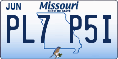 MO license plate PL7P5I