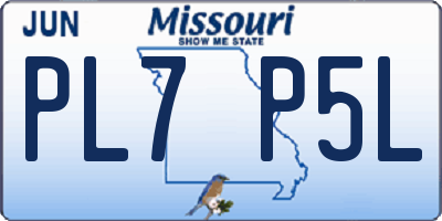 MO license plate PL7P5L