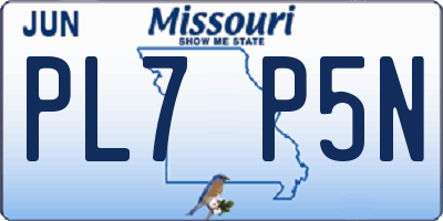 MO license plate PL7P5N