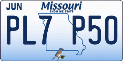 MO license plate PL7P5O