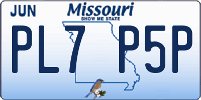 MO license plate PL7P5P