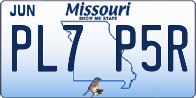 MO license plate PL7P5R
