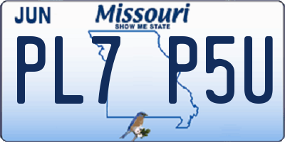 MO license plate PL7P5U