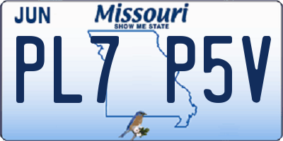 MO license plate PL7P5V
