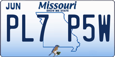 MO license plate PL7P5W