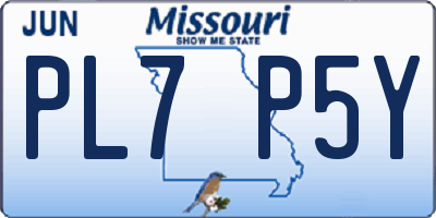MO license plate PL7P5Y