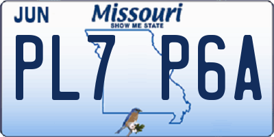 MO license plate PL7P6A