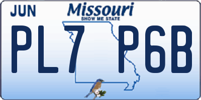 MO license plate PL7P6B