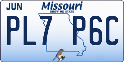 MO license plate PL7P6C