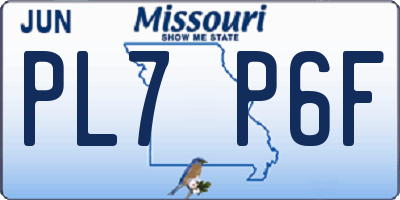 MO license plate PL7P6F