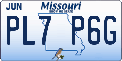 MO license plate PL7P6G