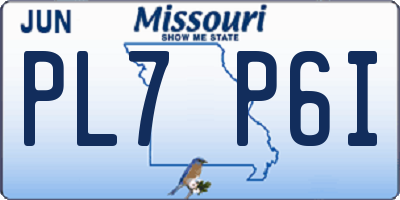 MO license plate PL7P6I