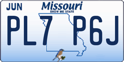 MO license plate PL7P6J