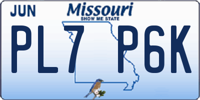 MO license plate PL7P6K