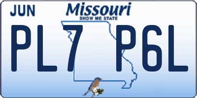 MO license plate PL7P6L