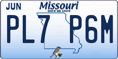 MO license plate PL7P6M