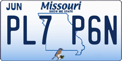 MO license plate PL7P6N