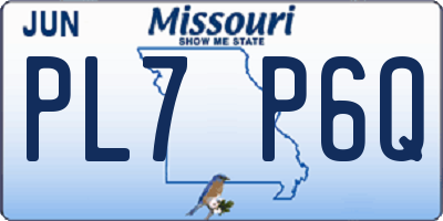 MO license plate PL7P6Q