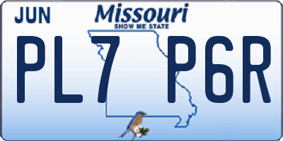 MO license plate PL7P6R