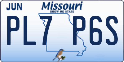 MO license plate PL7P6S