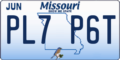 MO license plate PL7P6T