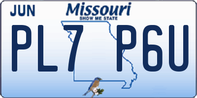 MO license plate PL7P6U