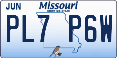 MO license plate PL7P6W